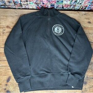 47 Brand Brooklyn Nets 1/4th Zip Sweatshirt Men’s Medium Black NBA Basketball